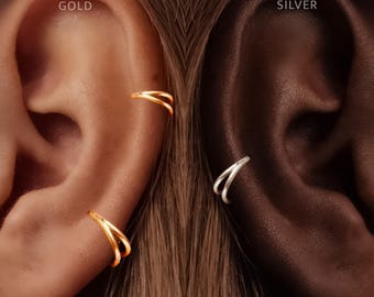 Titanium • Two-Line Hoop • Clicker • Handmade 18G/16G • Gold Silver • Hinged Segment Nose Ring • Cartilage Hoop • Helix Earring Hoop