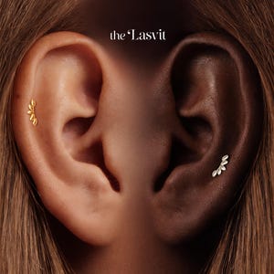 Titanium • Climber Stud • Flat Back Threadless  • Handmade 20G/18G/16G Push Pin Earring • Gold Silver • Helix Tragus Conch Nose Piercing