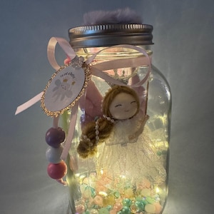 Tooth Fairy Lantern with Light, Keepsake for Kids, Magical Tooth Fairy Lantern, Fairy gift for Girls, Handmade night light, Glitter Lantern