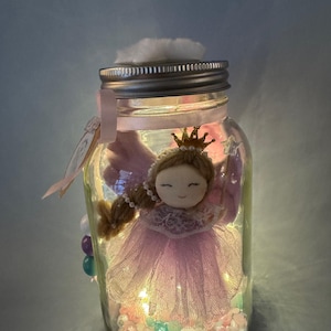 Tooth Fairy Lantern with Light, Keepsake for Kids, Magical Tooth Fairy Lantern, Fairy gift for Girls, Handmade night light, Glitter Lantern