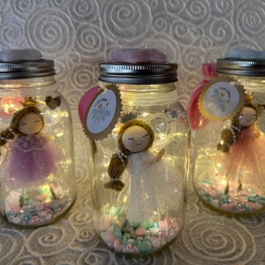 Lanterna della Fatina dei Denti con Luce, Ricordo per Bambini, Lanterna Magica della Fatina dei Denti, Regalo Fatato per Bambine, Luce Notturna Fatta a Mano, Lanterna Glitterata