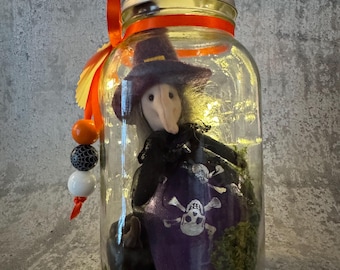 Spooky Halloween Lantern, Light up Mason Jar, Holiday Decor, Halloween Table Centerpiece, Halloween Mason Jar, Halloween Lantern,