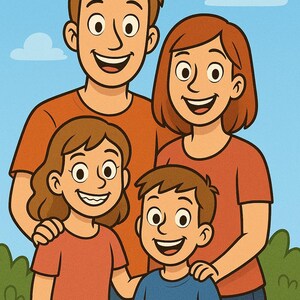 Aangepast portret in Pixar-stijl: geanimeerde familiecartoon (digitaal) afbeelding 5