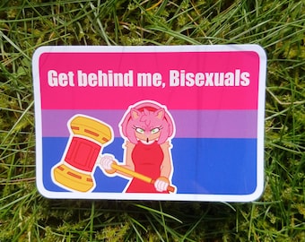 Amy Rose the Hedgehog “Get Behind Me, Bisexuals” Sticker