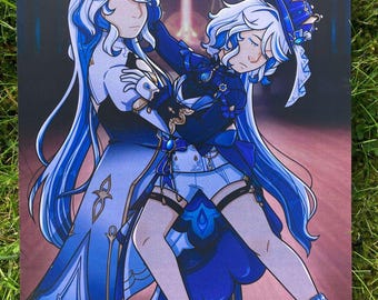 Furina and Focalors Final Dance a4 print | Genshin Impact
