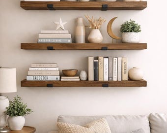 Wooden shelves on the wall floating shelves rustic & bespoke sizes