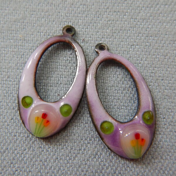 Enamel Earring Findings,  Small Elongated Open Hoops 2023 F-854