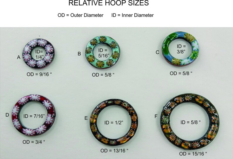 Hoops Pendants Size B 2017 F-1057 Enamel Jewelry Findings Connectors