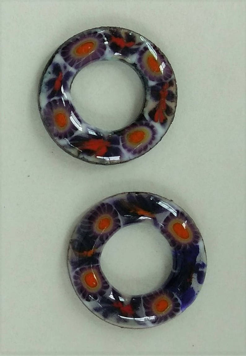 Hoops Pendants Size B 2017 F-1057 Enamel Jewelry Findings Connectors