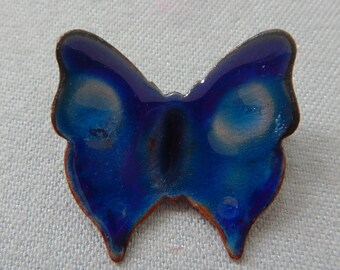 Enameled Lapel Pin Blue Morpho Butterfly