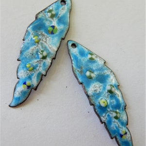 Enamel Jewelry Findings: Earring pair Willow leaves, 2019 F-307