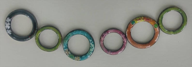 Hoops Pendants Size B 2017 F-1057 Enamel Jewelry Findings Connectors