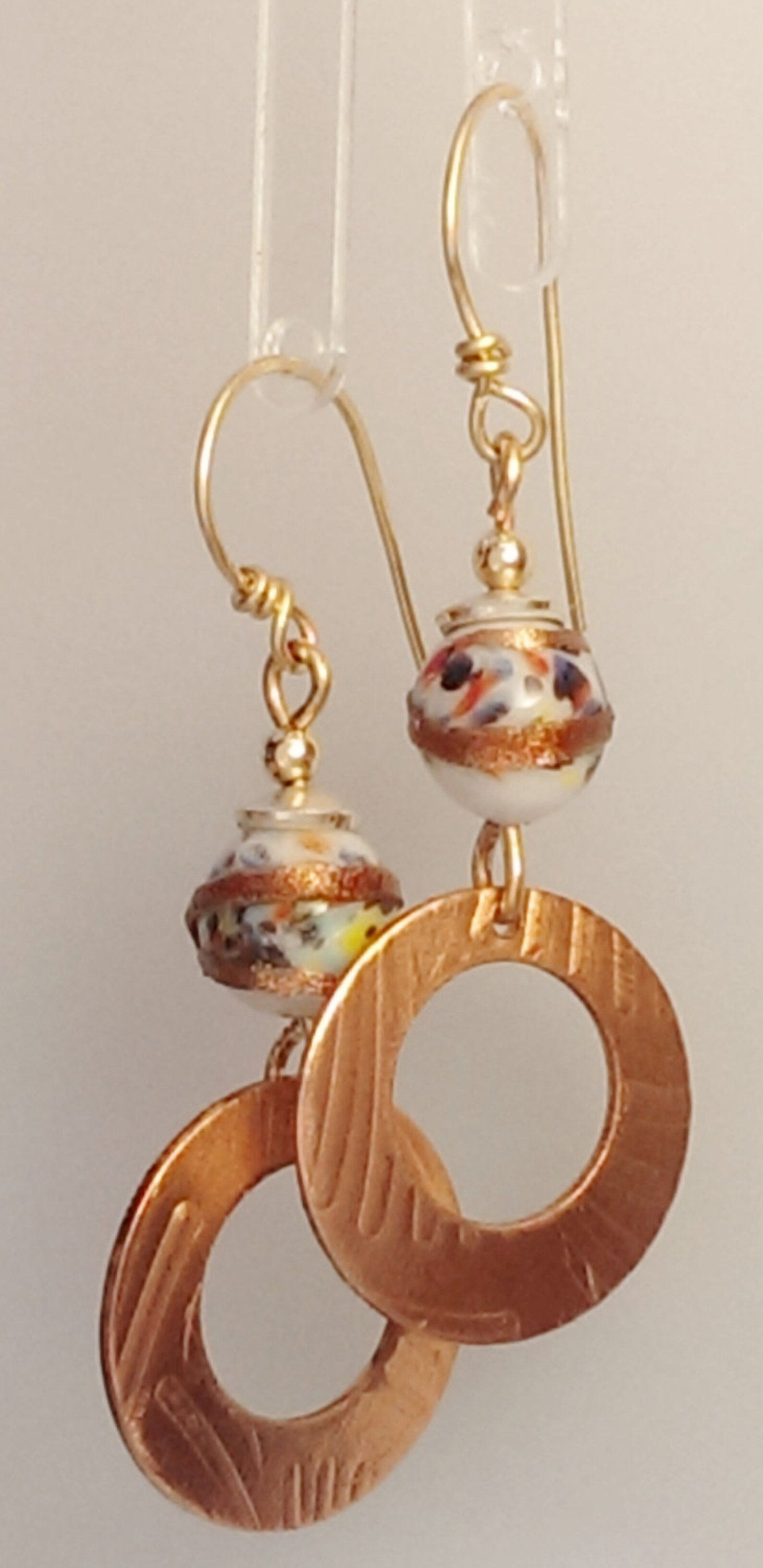 Vintage Japanese Beads and Bronze Earrings White With Etsy