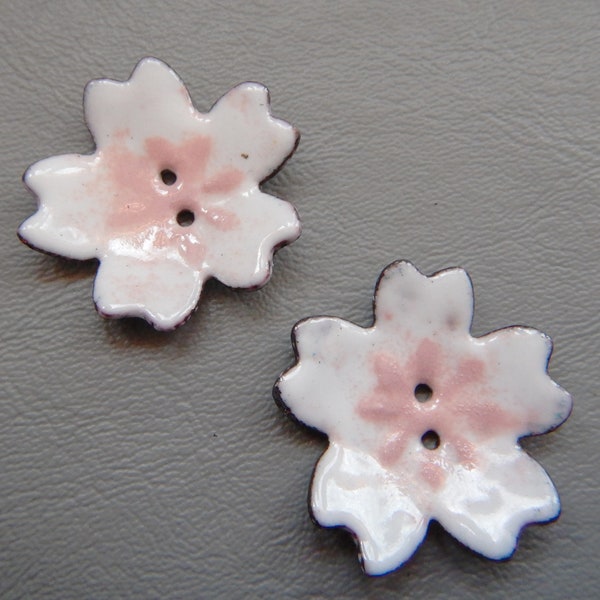 Handcrafted Enamel Buttons:Apple Blossoms 2021 B-001, B-002