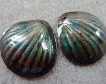 Enamel Jewelry Findings: Clam Shell Pair 2018 F-478