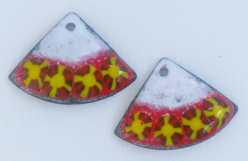 Enameled Earring Findings Asian Fans 2017 F-966