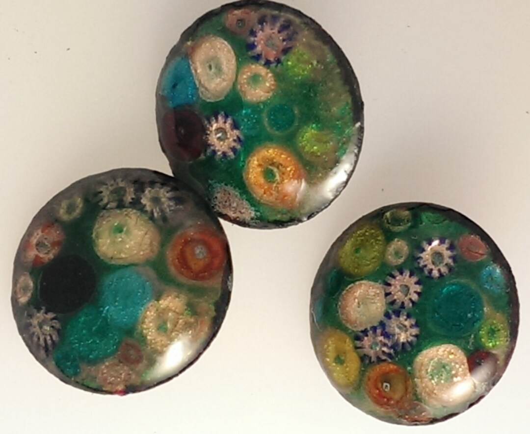 Enameled Shank Button Forest Flowers 2016 B-52 - Etsy