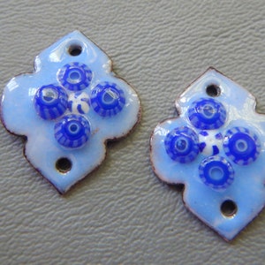 Enamel Jewelry Findings Moorish Tiles Two Hole version  2021 F-316