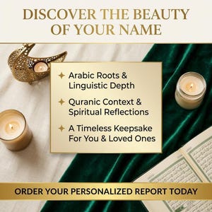 A flat lay featuring a gold-trimmed text box on a green velvet and white fabric background surrounded by lit candles, a decorative metal object, and an open Arabic book.