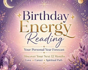 Spiritual Birthday Gift PDF: Personalized 12 Month Numerology Energy Forecast Reading