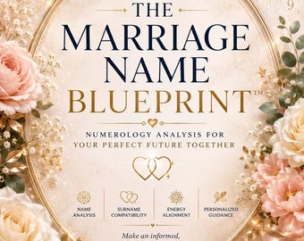 Marriage Name Numerology PDF Reading: Surname Compatibility and New Last Name Analysis