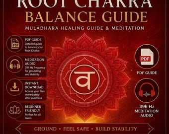 Guia de Cura do Chakra Raiz em PDF e Áudio de Meditação em 396 Hz (Download Digital)