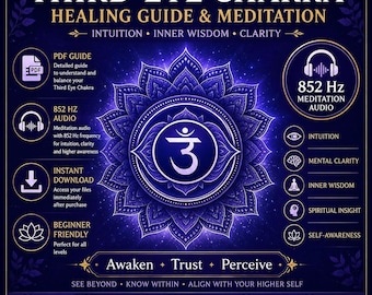 Guia de Cura do Chakra do Terceiro Olho em PDF e Áudio de Meditação em 852 Hz (Download Digital)