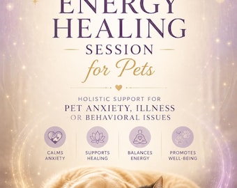 Remote Energy Healing Session for Pets, Anxiety, Illness, Behavior (Holistic Support)