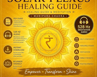 Guia de Cura do Chakra do Plexo Solar em PDF com Áudio de Meditação de 528 Hz (Download Digital)