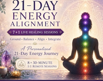 Energy Alignment Program for 21-Day | 8 Live Remote Healing Sessions, Chakra Balancing