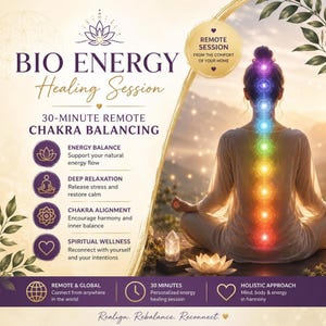 Bio Energy Healing Session | 30-Minute Remote Chakra Balancing, Spiritual Wellness