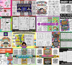 May include: A collection of adult coloring books with various themes, including Valentine's Day, sarcastic quotes, and funny sayings. The books feature intricate designs and humorous text, perfect for relaxation and creative expression.