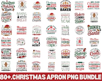 Christmas Apron PNG Bundle: Baking Quotes, Holiday Designs (Digital Download)