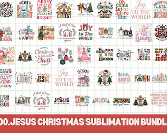 Jesus Christmas Shirt PNG Designs, Religious Sublimation Bundle (Digital Download)