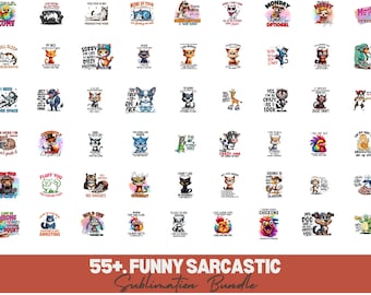 Funny Sarcastic Quotes PNG Bundle: T-Shirt Designs (Digital Download)