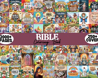 Bible Coloring Book Bundle for Kids, 2000+ Pages (PDF Download)