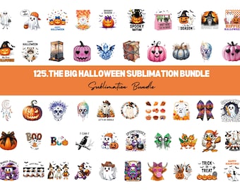 Halloween Sublimation PNG Bundle: Spooky Retro Designs (Digital Download)