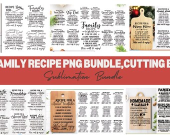 Family Recipe SVG Bundle: Kitchen & Cutting Board Designs (Instant Download)