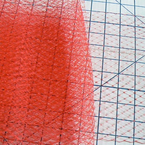 red veil - hat making veil - red birdcage veiling