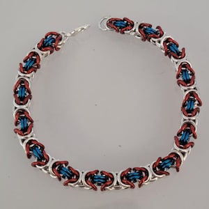 Handmade U.S.A. Inspired Byzantine Chainmaille Bracelet