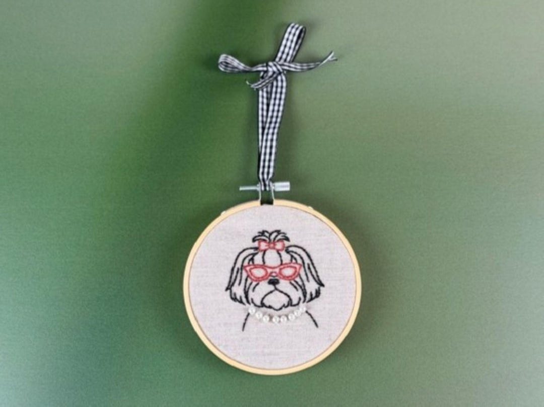 Shitzhu Hand Racket Shih Tzu Hand Embroidered Hoop Art – Retro Dog Wall Decor - Etsy