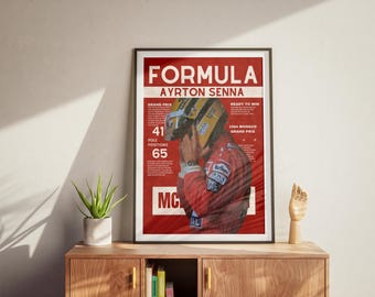 Ayrton Senna Formula 1 Poster: McLaren Racing Wall Art (Digital Download)