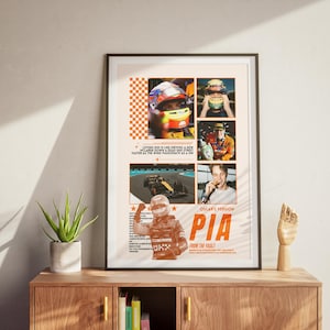 Oscar Piastri Formula 1 Poster, McLaren F1 Digital Wall Art, Modern Racing Decor for Motorsport Fans