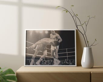 Muhammad Ali and George Foreman Rumble In The Jungle Poster, Boxing Legend Printable Wall Art, Iconic Sports Wall Decor for Gym or Man Cave
