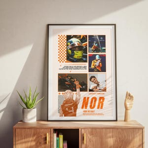 Lando Norris Formula 1 Poster, McLaren F1 Digital Wall Art, Modern Racing Decor for Motorsport Fans