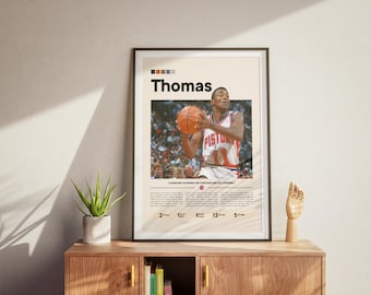 Isiah Thomas NBA-poster: Detroit Pistons muurkunst (digitale download)