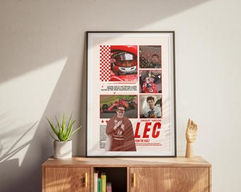 Charles Leclerc F1 Poster: Ferrari Racing Wall Art (Digital Download)