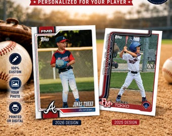 Personalized Custom Baseball Cards for Kids | Holo Foil & Team Cards | Custom Sports Trading Card Gift Idea