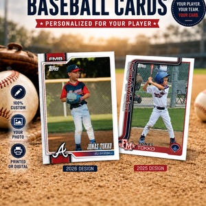 Personalized Custom Baseball Basketball Football Cards for Kids | Holo Foil & Team Cards | Custom Sports Trading Card Gift Idea