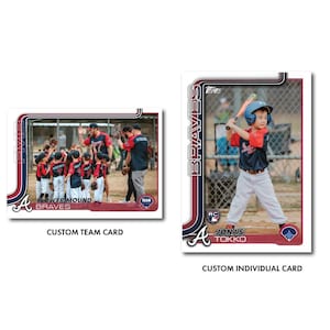 Personalized Custom Baseball Cards Handmade, 35 pt Trading Cards, Sports Memorabilia, Perfect Gift for Little League, Teeball, Youth Basball